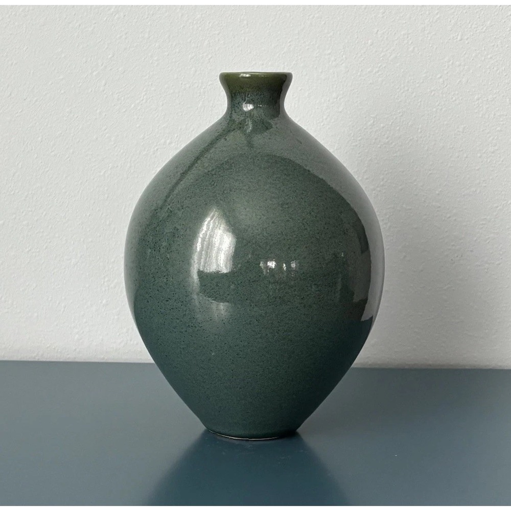 Green Glazed Decorative Chic Ceramic Vase 6.5''